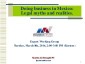 Doing Business in Mexico; Legal Myt...